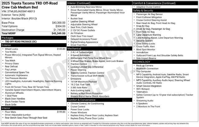 2025 Toyota Tacoma Base