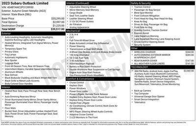 2023 Subaru Outback Limited CVT