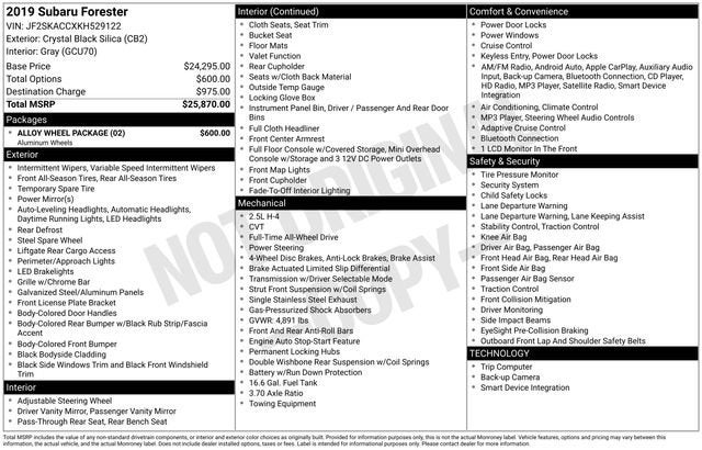 2019 Subaru Forester 2.5i