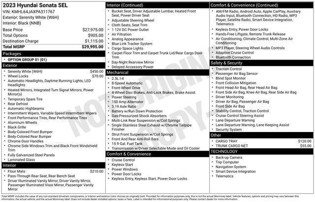 2023 Hyundai Sonata SEL 2.5L