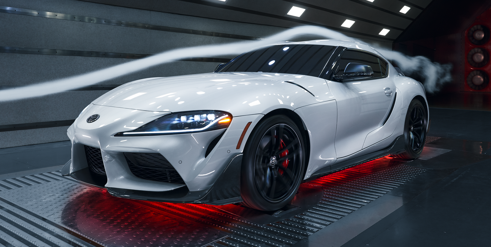 image of a 2022 gr supra in a wind tunnel testing